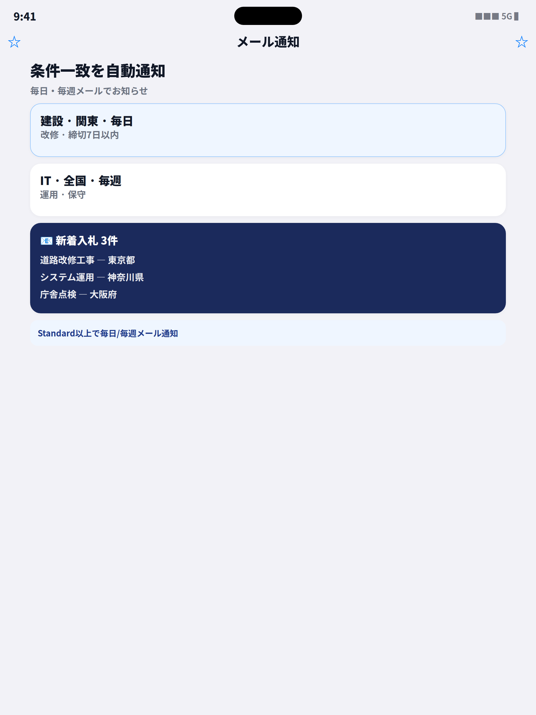 条件一致案件のメール通知