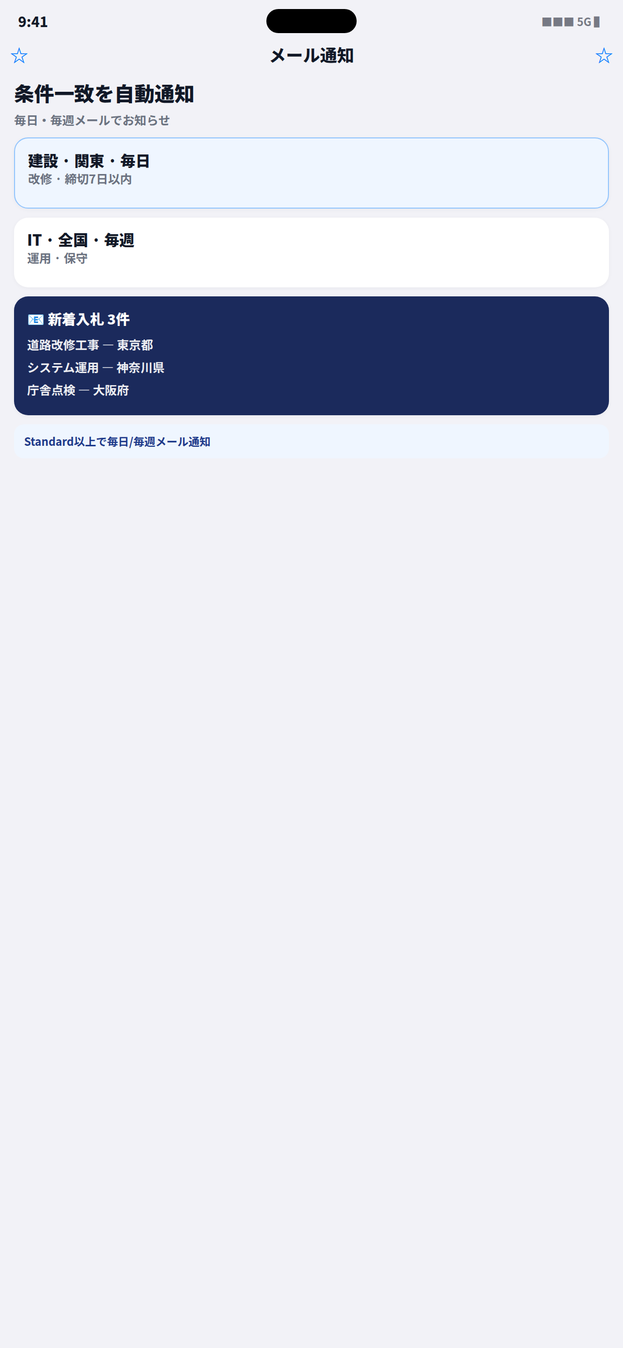 条件一致案件のメール通知